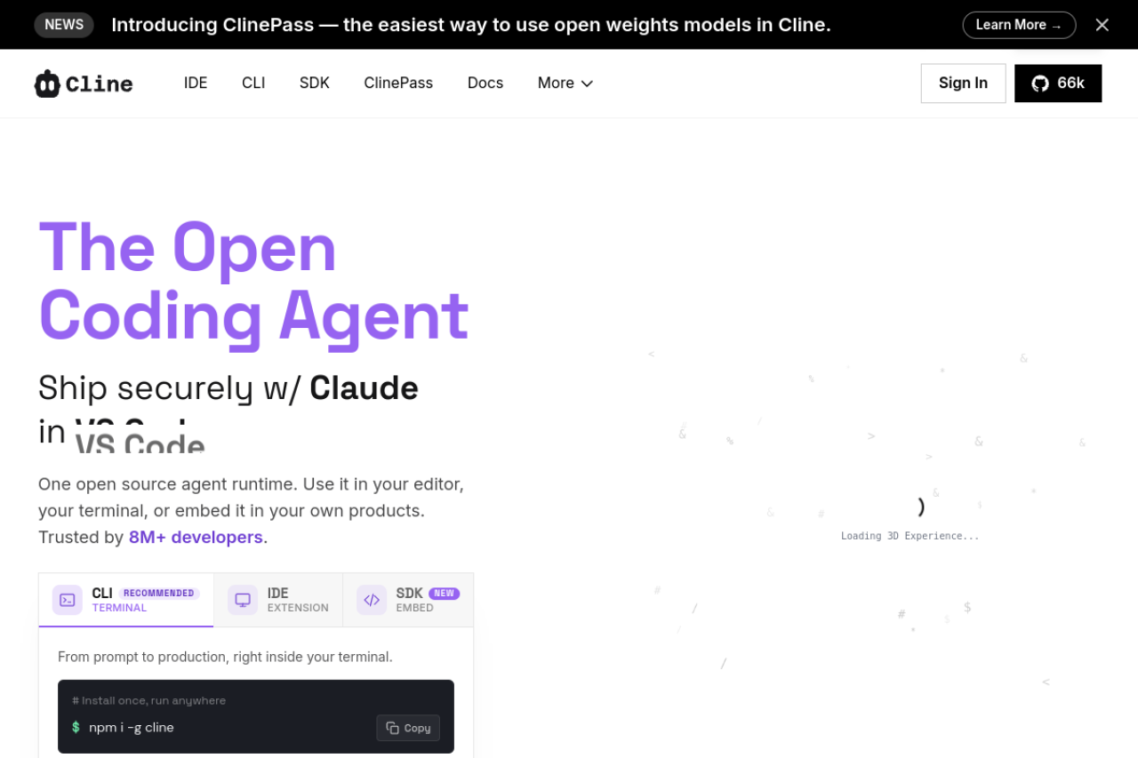 Cline screenshot 1