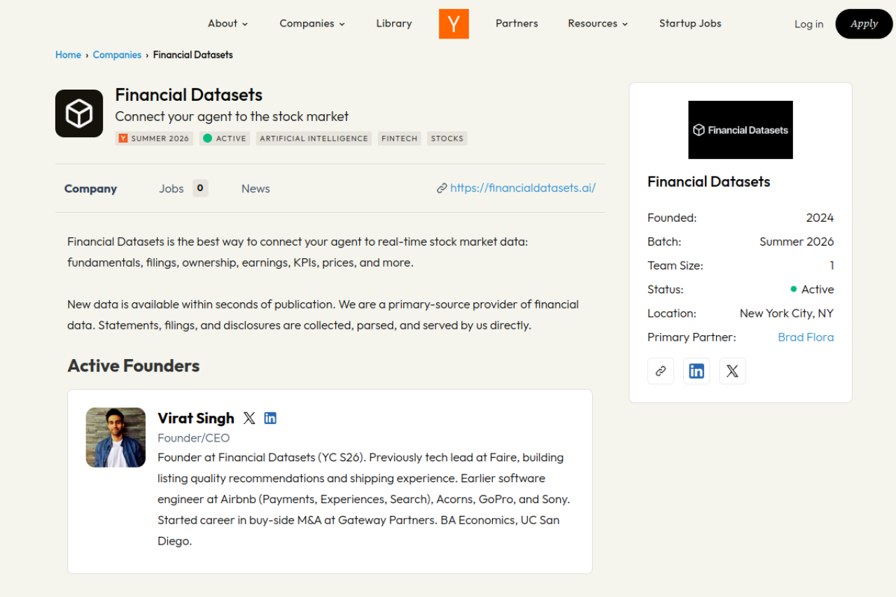 Financial Datasets screenshot 1