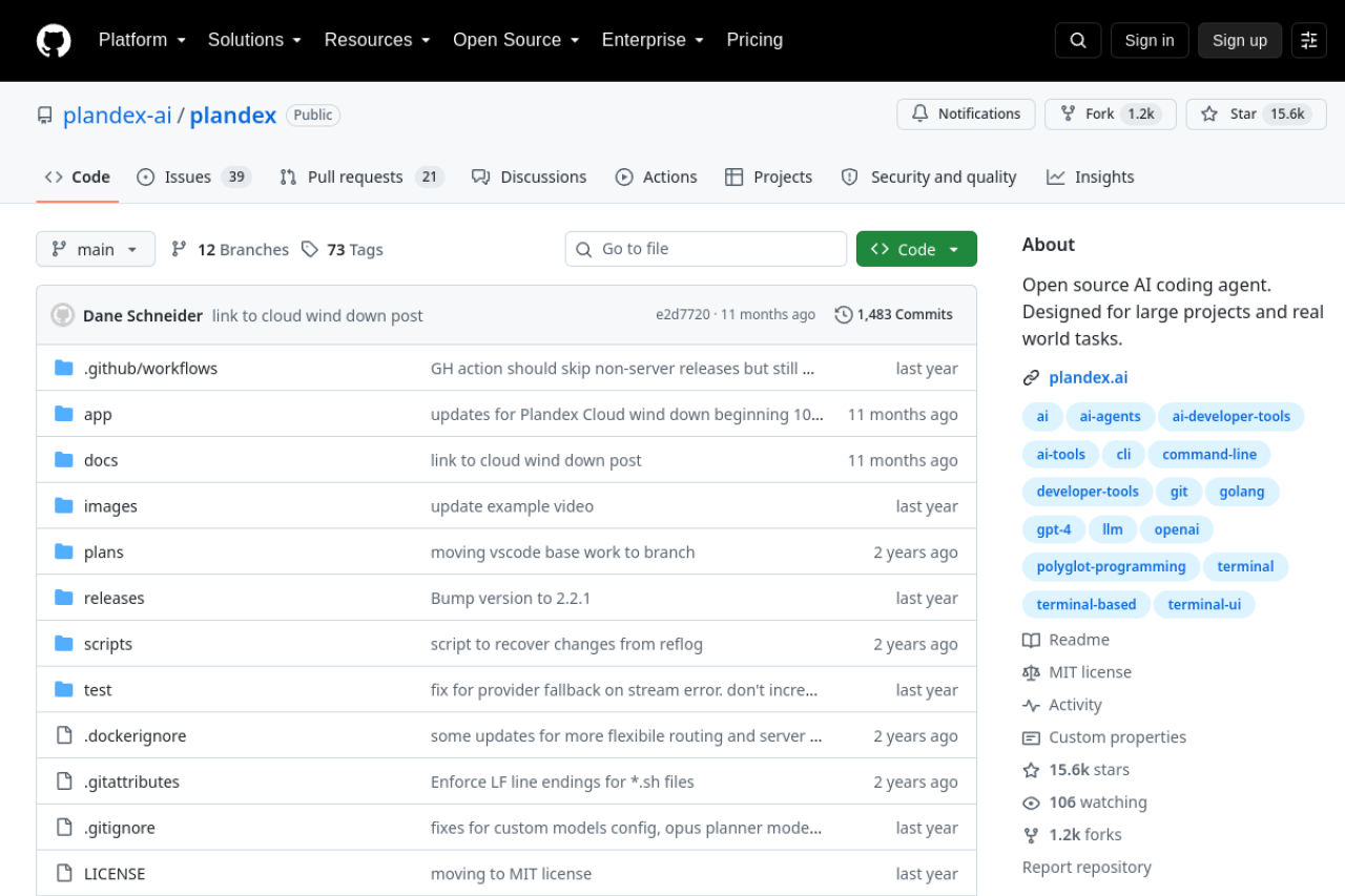 Plandex screenshot 1