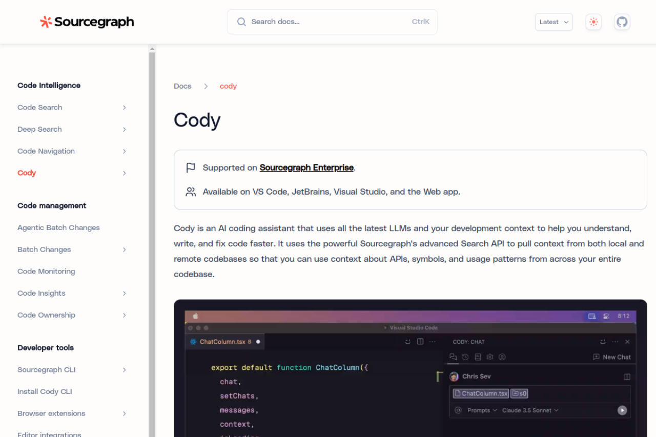 Sourcegraph Cody screenshot 1
