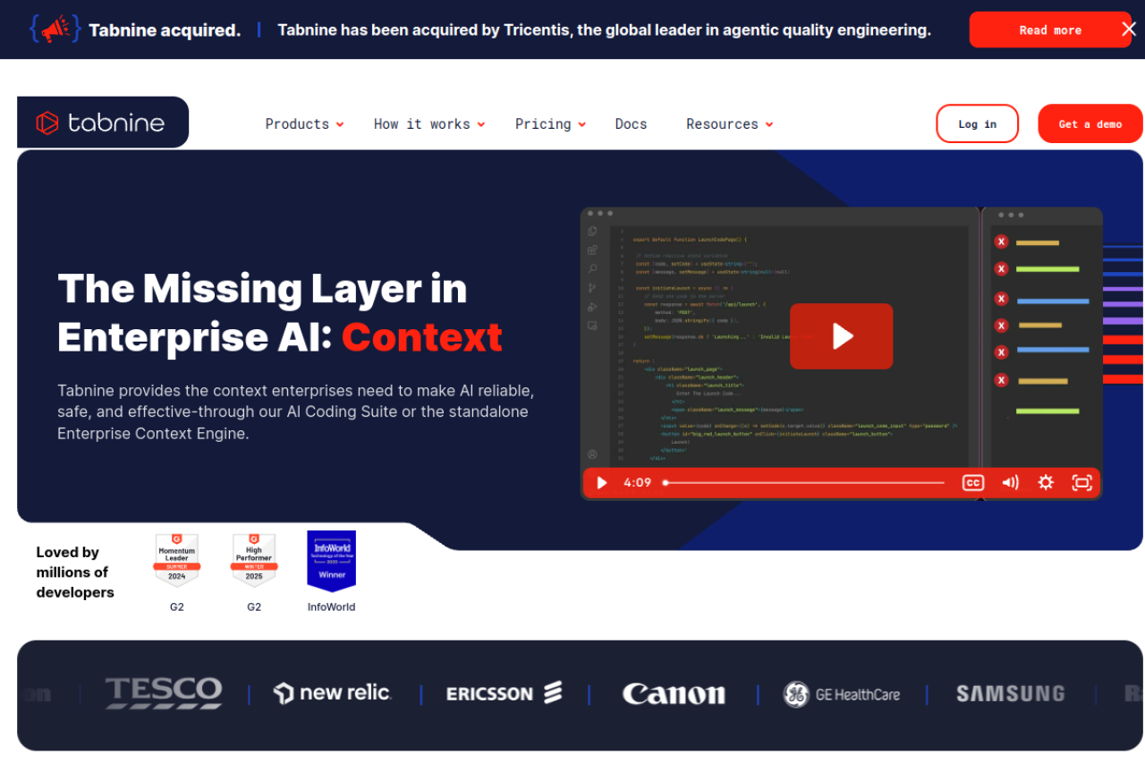Tabnine screenshot 1