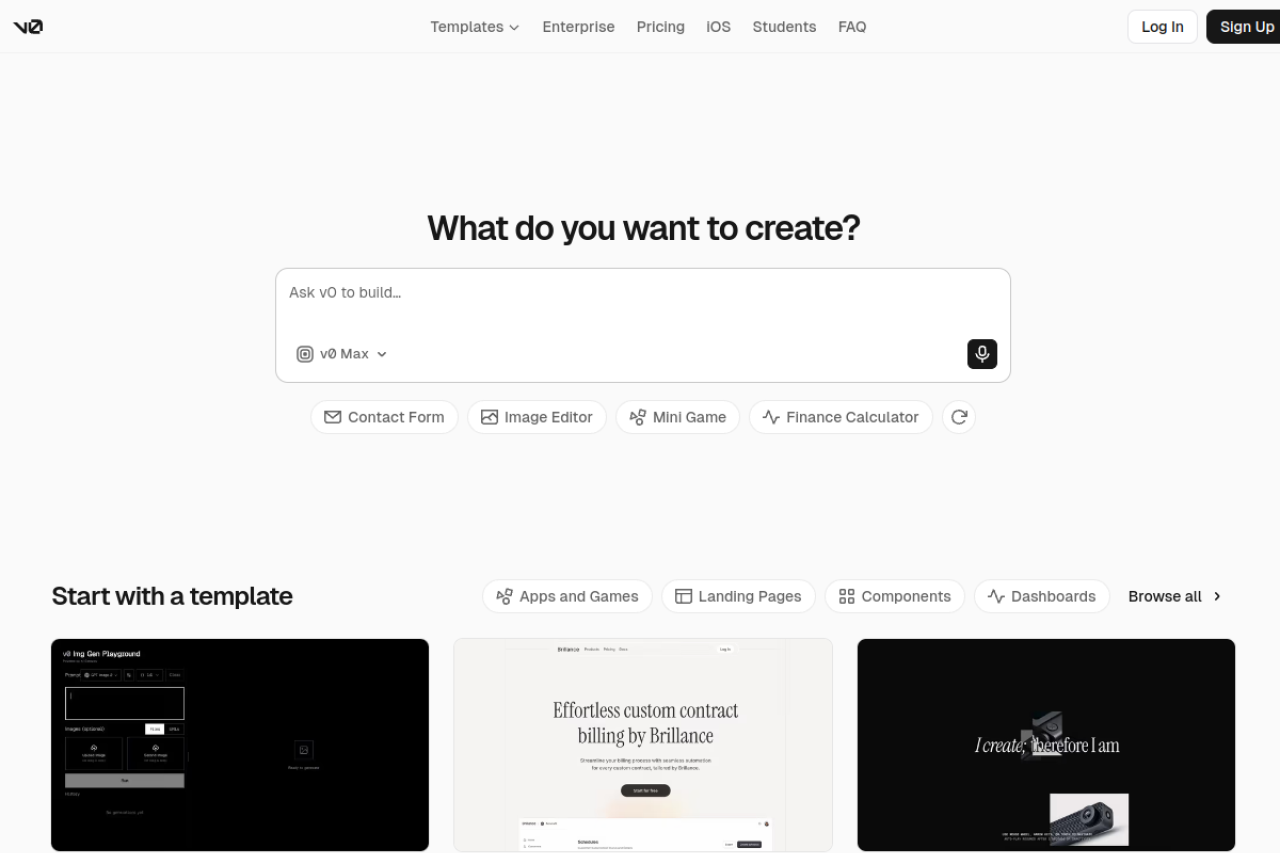 v0 screenshot 1